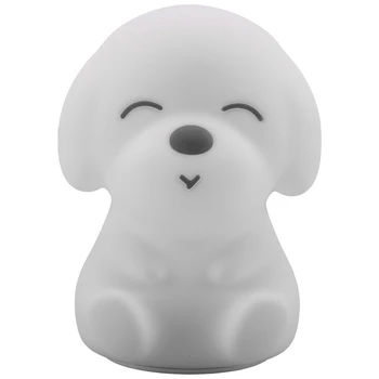 

Colorful Dog Led Night Light Animal Light Usb Rechargeable Silicone Soft Cartoon Press Light Children Night Lamp Bedroom Light