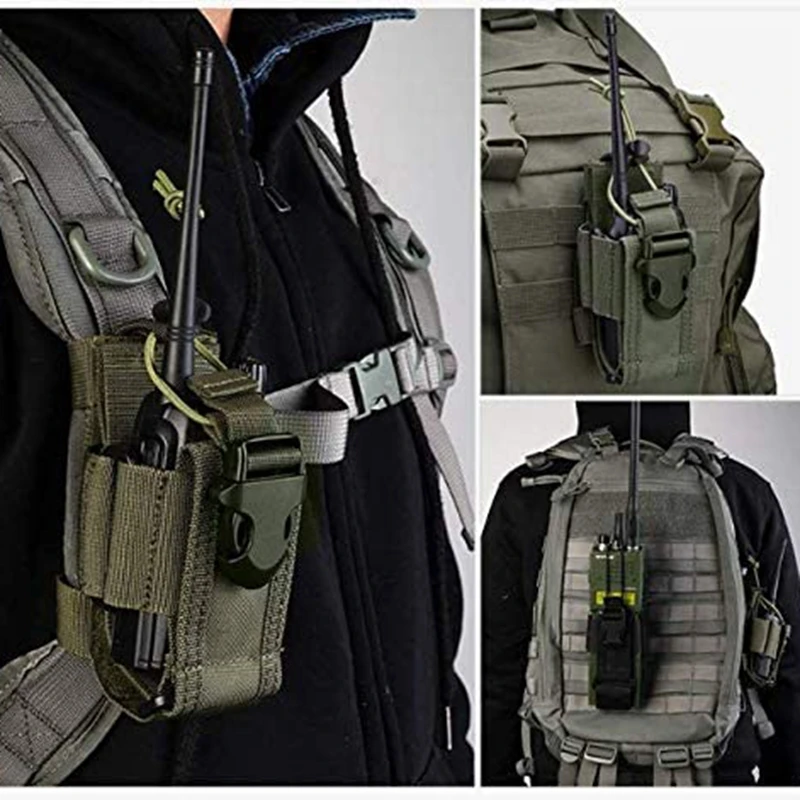 Tactical Molle Radio Pouch Two Way Walkie Talkie Holder Waist Bag Nylon Magazine Pouch Portable Interphone Holster Hunting Pack