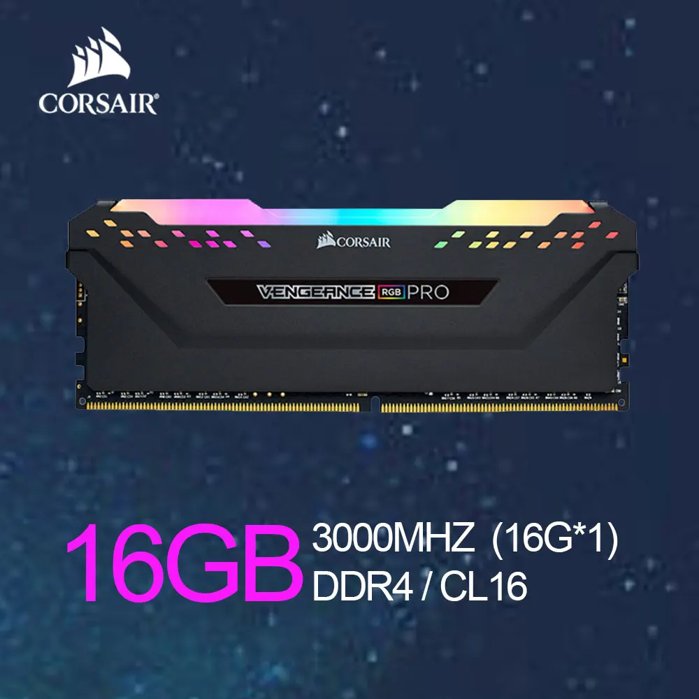 CORSAIR RAM 16GB (1x16GB) 3000MHz 3200mhz 3600mhz RGB PRO DIMM Desktop Memory DDR4 PC4 CL16 Memoria Module