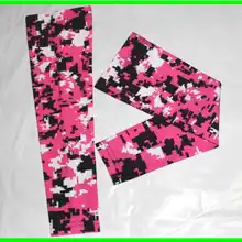 Розовый черный белый компрессионный спортивный рукав цифровой камуфляж бейсбол футбол баскетбол рукав взрослый Молодежный