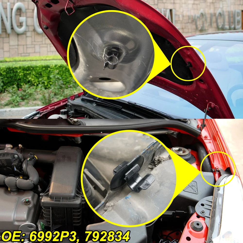 Fibbie Per Asta Cofano Auto Opel Vivaro A - 10 Pezzi, Compatibili Con 91169789 - Foto miniatura 6