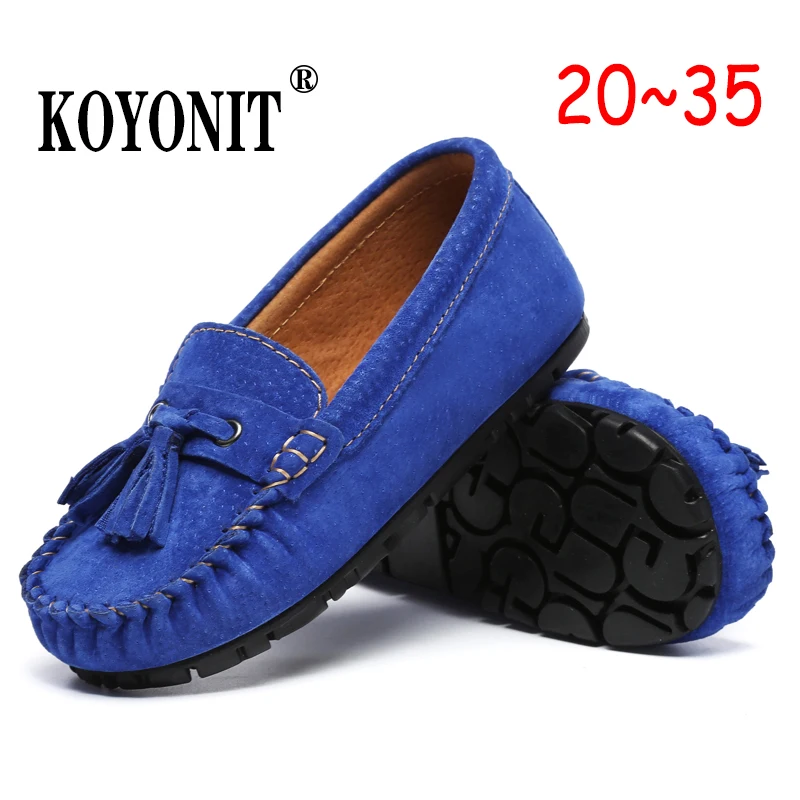 Suede Genuine Leather Designer Kids Loafers Boys Girls Shoes Moccasins Soft Children Flats Casual Children's Autumn Boat Shoes