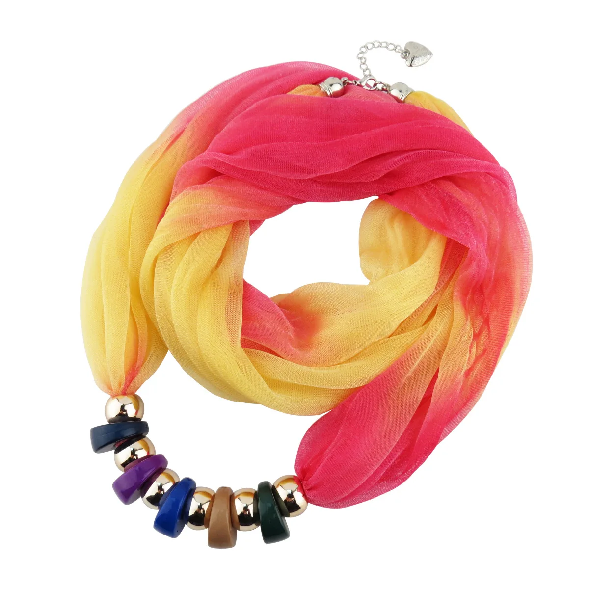 

2019 spring pendant scarf acrylic necklace pendant pendant scarf gradient multicolor pendant scarf foreign trade trend jewelry