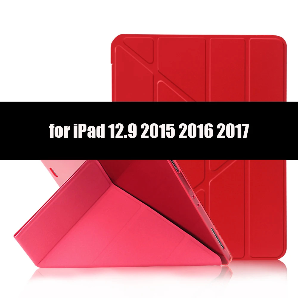 Чехол для iPad Pro 12,9, умный чехол, Магнитный чехол из искусственной кожи+ Мягкий ТПУ чехол-книжка для iPad Pro 12,9 - Цвет: Red-1