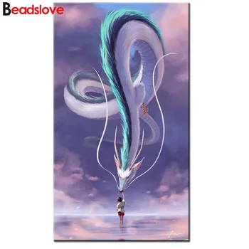 

5D Full Diamond Painting Hayao Miyazaki Cross Stitch Spirited Away Rhinestone Mosaic picture Unfinished Diamond Embroidery