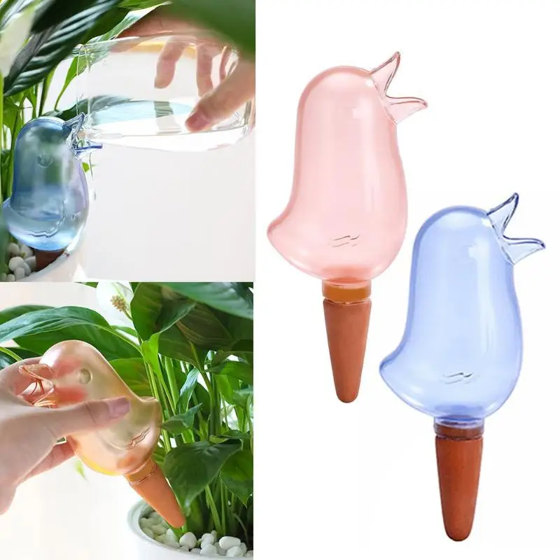 

1pc Cute Bird Shape Automatic Watering Kettle Self-watering Transparent Automatic Reusable for Potted Plants Gardening Tools