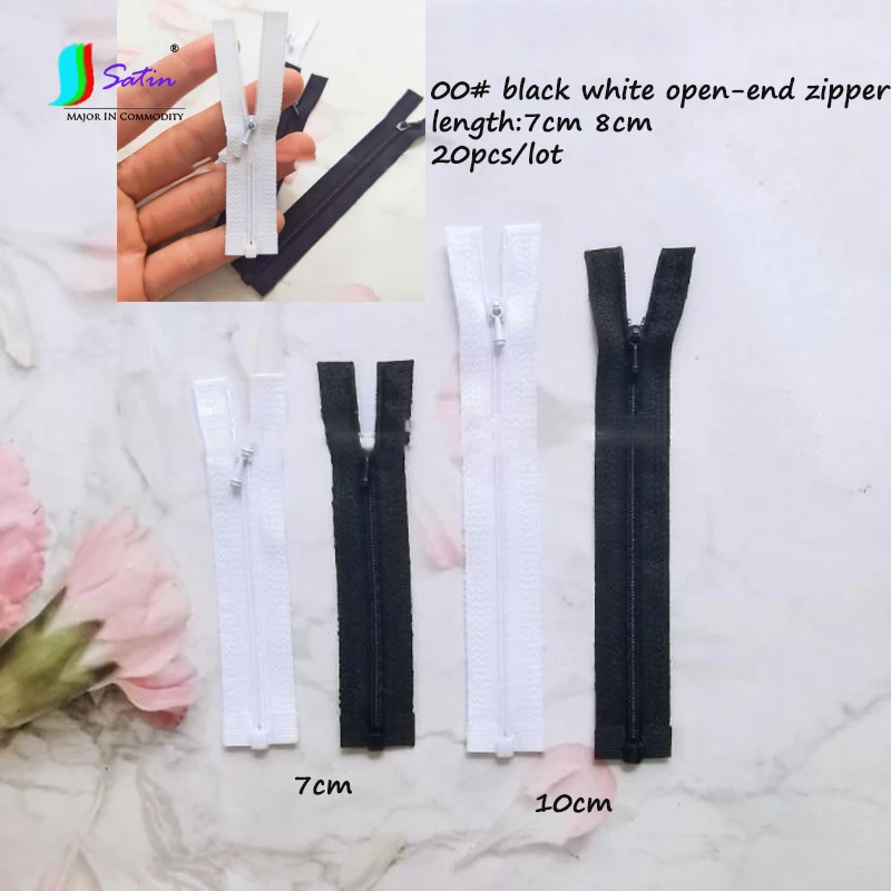 20pcs Wholesale 00# Length 7cm10cm Black White Open-end Zipper DIY Doll Clothes Sewing BJD Baby Dress Skirt Accessories | Дом и сад