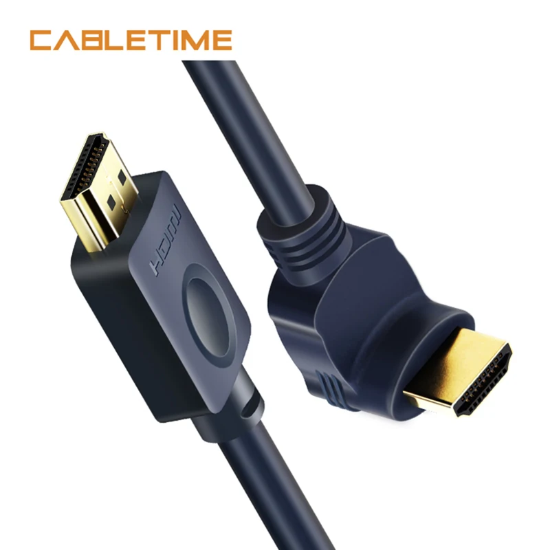 Кабель Cabletime HDMI угол 90/270 градусов 2K * 4K 2 0 3D Pro на обновленный CL3 для ТВ PS3 PS4