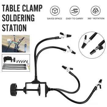 

Aluminum Alloy Lead-free Soldering Station 4 Crocodile Clips Helping Hands For Welding Repair Soldering RC Parts Hand Tool