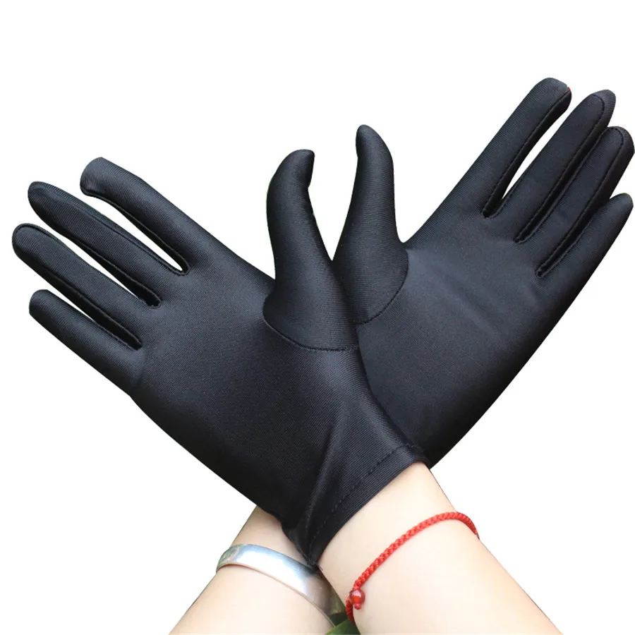 2 шт = 1 пара летних перчаток мужские/женские короткие эластичные тонкие перчатки из спандекса/белые парадные перчатки/ювелирные изделия танцевальные перчатки