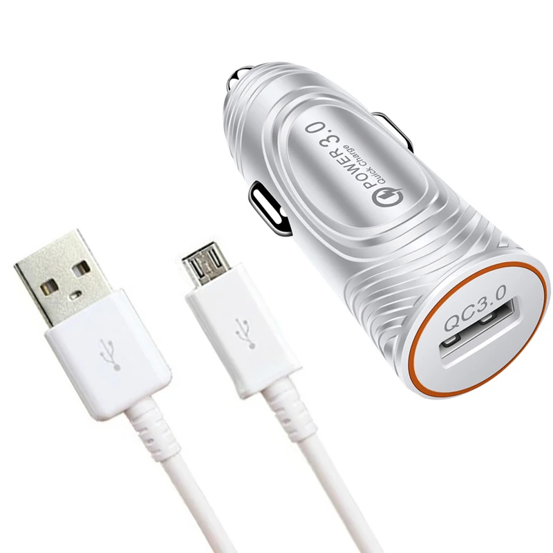 2019 Новинка QC 3 0 USB Автомобильное быстрое зарядное устройство Micro usb type C кабель для