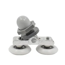 4pcs Diameter 25mm Double twin shower door rollers  runners pulley Aluminum Slide door Wheels for Arc/Straight Glass door