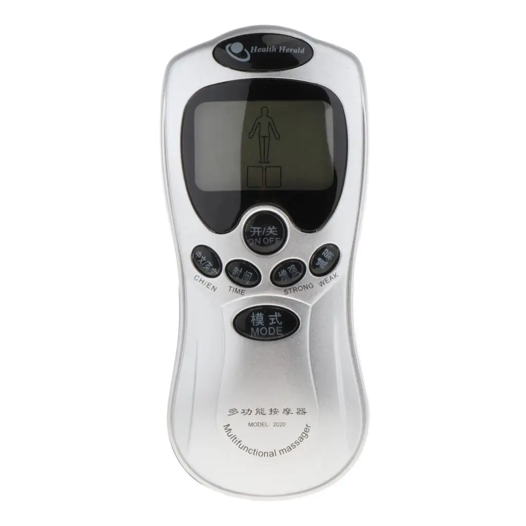 Portable Unit Electronic Pulse Massager Back Pain Relief with 8 Modes Unit Muscle Stimulator Machine Extra Pads