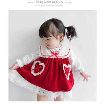 

Baby Girl Dress 1st Birthday Party Baby Shirt + Vest Dress 2 pcs Wedding Baptism vestido infantil Princess Baby Girl Clothes