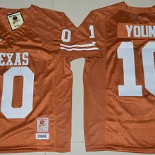 Новейшая, Высококачественная Мужская футболка Texas Longhorns Vince Young 10 Throwback