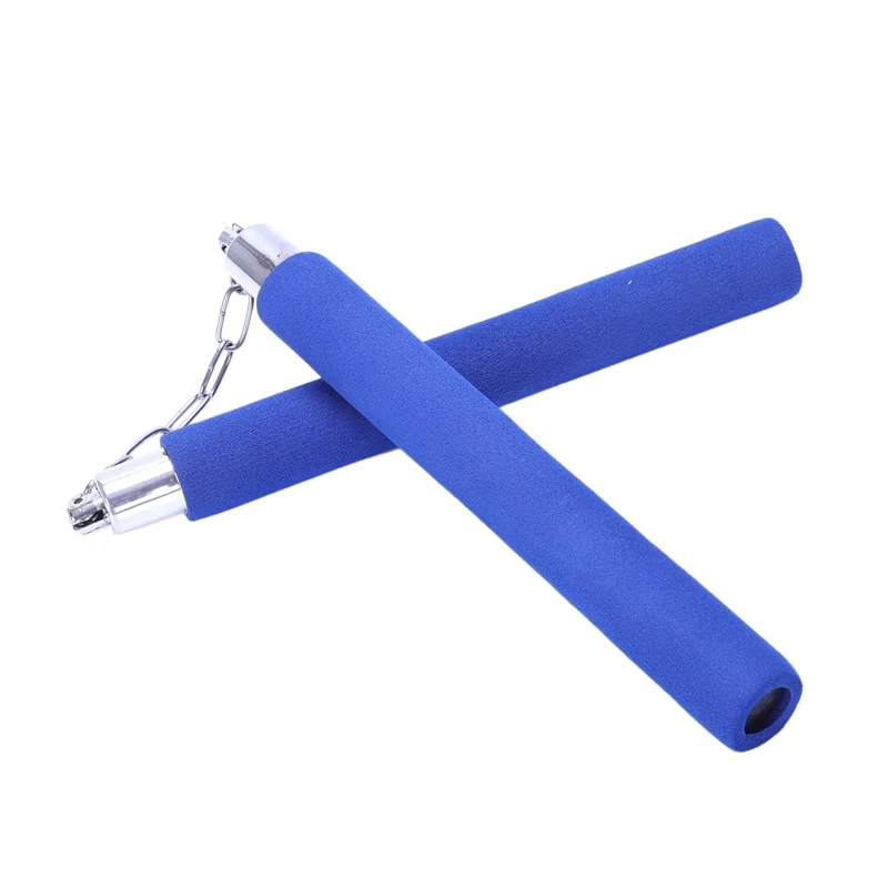 1х синий Nunchakus Тхэквондо Кунг-фу Nunchucks боевое искусство тренировочные оружие мягкий фитнес для обучение для начинающих тренировки