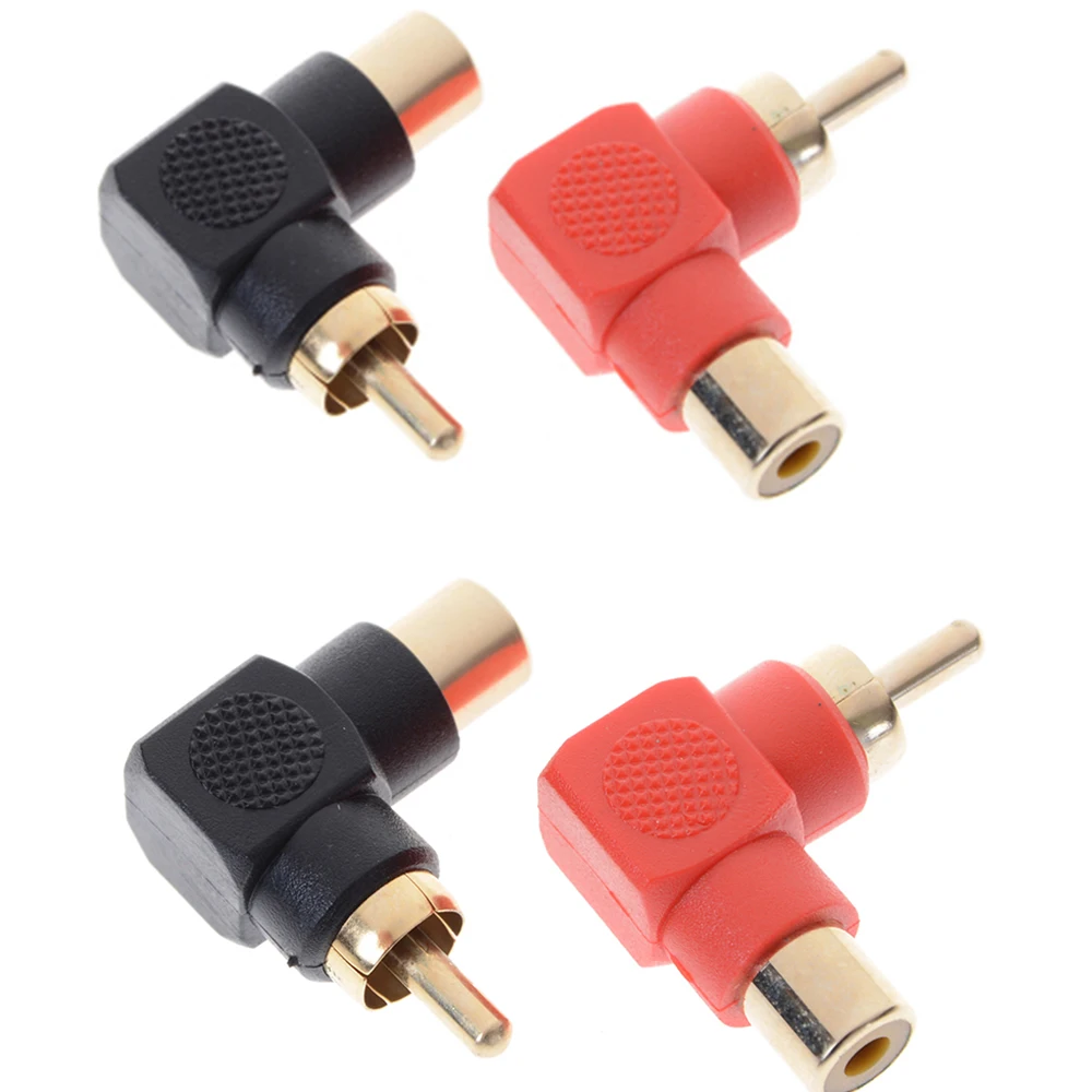 1/2 шт. 90 градусов RCA прямоугольный Разъем адаптеры штекер гнездо M/F угловой аудио