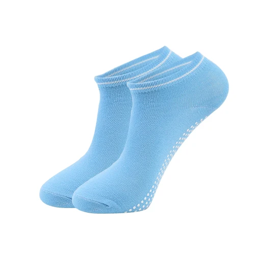 Women High Quality Pilates Socks Anti-Slip Breathable Backless Yoga Socks Ankle Ladies Ballet Dance Sports Socks for Fitness Gym sky blue