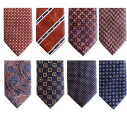 New Men's Tie Geometric Striped Plaid Fashion Neck Ties Leisure Business Wedding High Quality 7cm Silk Necktie Gift For Man LD03