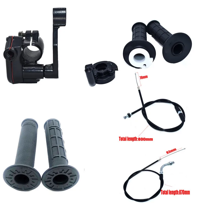 

7/8" 22mm ATV Quad Throttle Lever Thumb Control Assembly with Accelerator Cable and Grips For 50cc 70cc 90cc 110cc