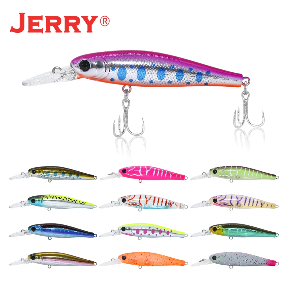 

Jerry 65mm 4.8g slow sinking fishing lures hard bait minnow rattling wobblers trout pike salmon bass lures pesca