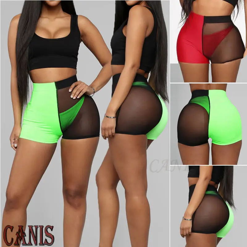 Dropshipping Spring And Summer UK Women Casual Mesh Running Matching Slim Shorts Gym Jogging Anti-lighting Hot New | Женская одежда