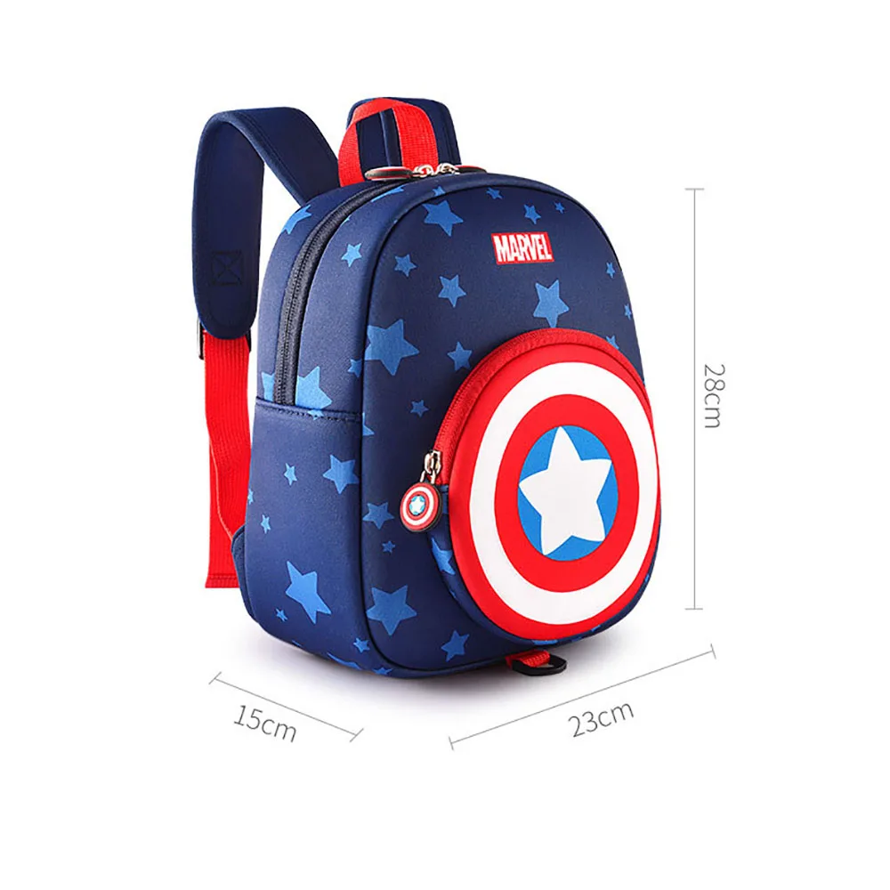 Disney Avengers Baby School Bag Children's Superhero Pattern Cartoon Breathable Comfortable Kids Boys School School Bag