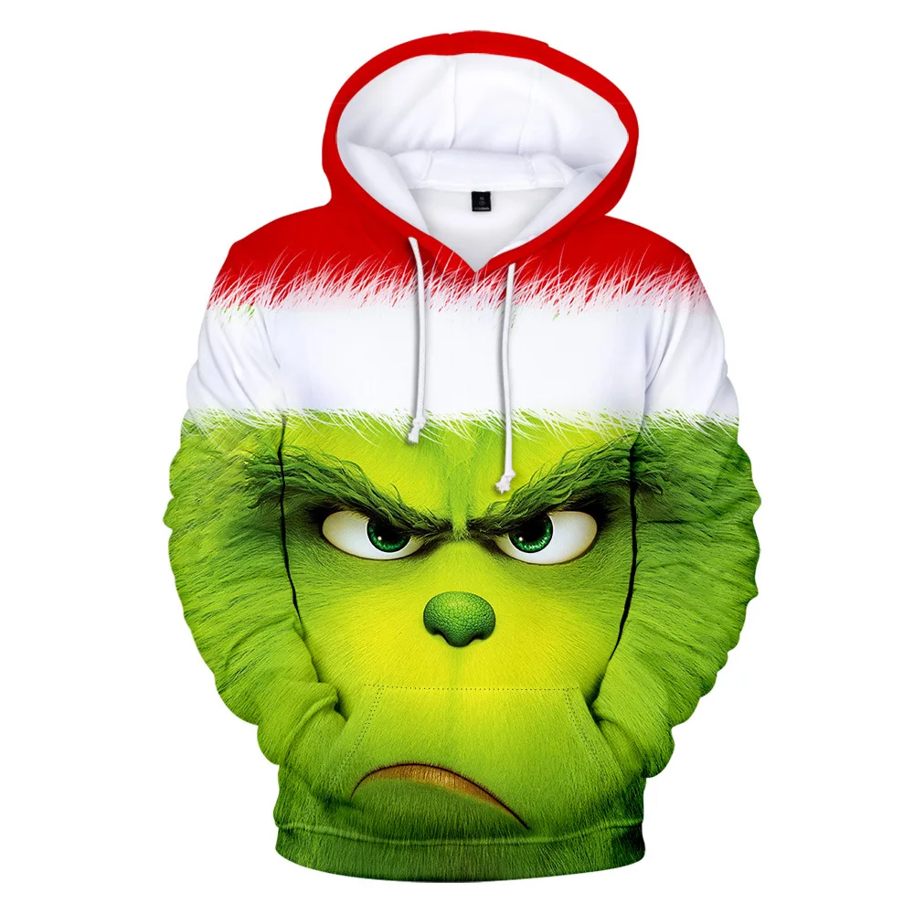 Толстовка с капюшоном из аниме Grinch пуловер 3D принтом Свитшот в стиле хип-хоп