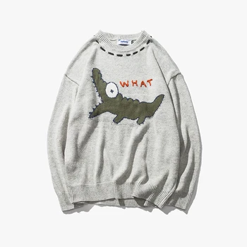 

Spring and autumn new fashion sweater women's loose fit Pullover lazy retro Hong Kong Style knitwear