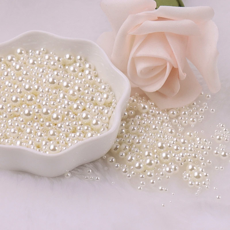 120pcs Acrylic Imitation Pearls For Crafts Mix 2.5-8mm No Hole Art Pearl  Beads Jewelry Making