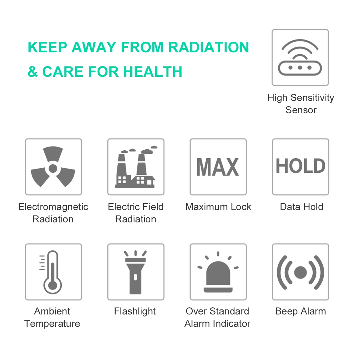 FUYI FY876 Handheld Electromagnetic Radiation Detector Monitor EMF Meter Household High Precision Wave Radiation Tester