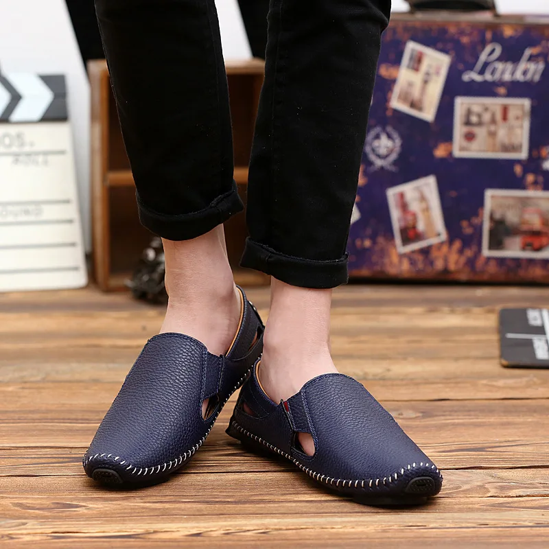 

Fashion Casual Leather Loafers Shoes for Men Comfy Flat Slip on Shoes Spring Autumm Driving Shoes