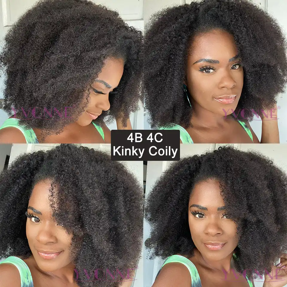 Yvonne 4b 4c Kinky Coily Virgin Brazilian Hair Weave 1 3 4 Bundles