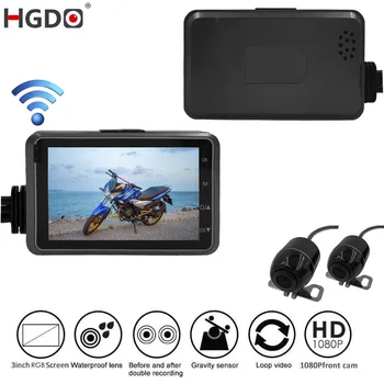 

HGDO Full HD 1080P Motorcycle DVR Camera 3.0" Front Rear View Dual Lens Video Recorder Motorbike Night Vision Dashcam Dual 1080P