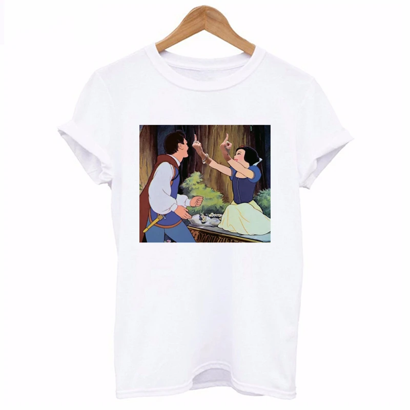 Повседневные футболки принца и принцессы Харадзюку женская одежда футболка летние футболки хип хоп женская футболка - Цвет: 1