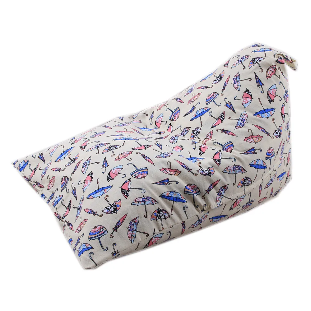 G HSU Kids Stuffed Animal Plush Toy Storage Bean Bag Soft Pouch Stripe Fabric Chair Foldable Desktop Storage Sundries Storage Box - Цвет: G