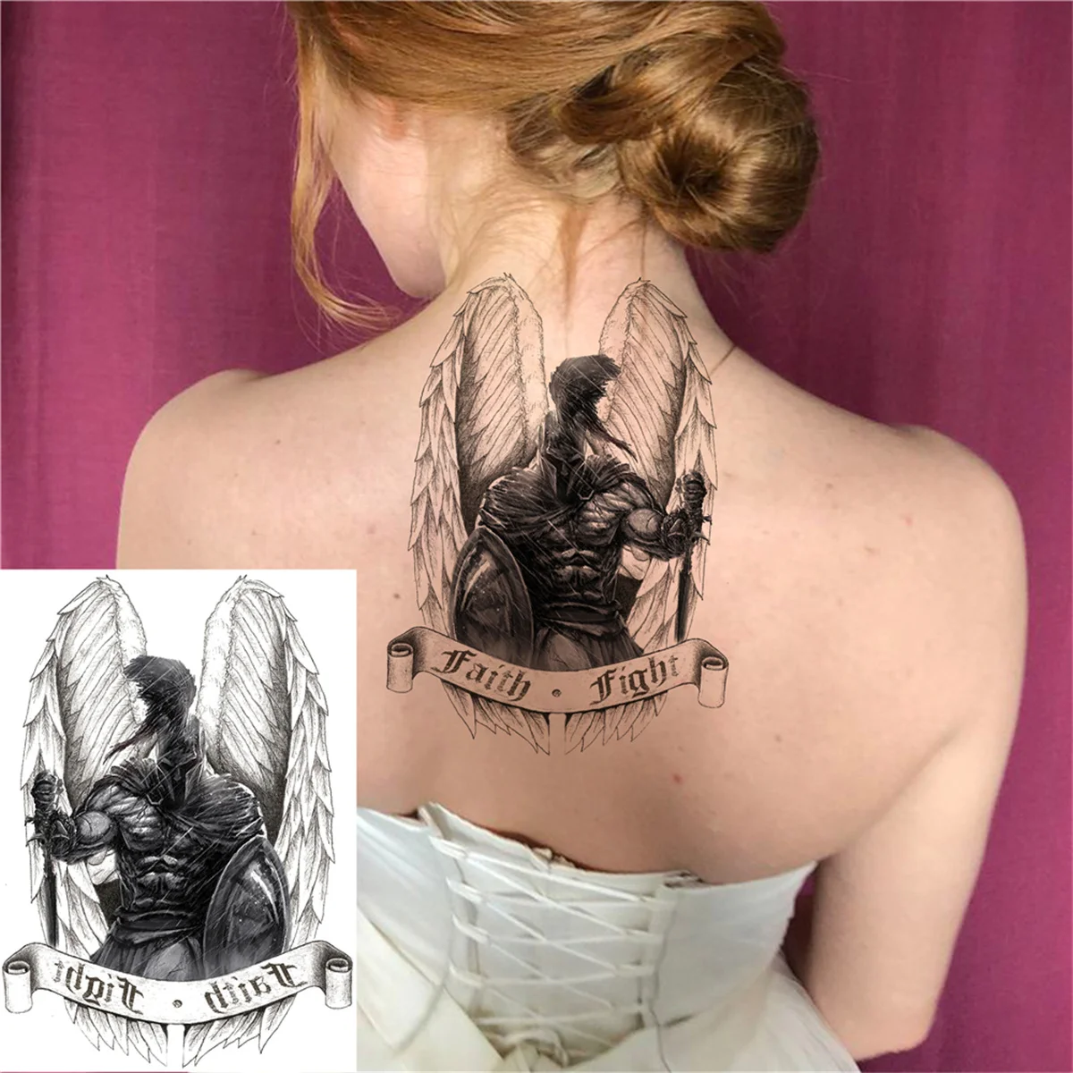 Black Soldier Warrior Temporary Tattoos For Men Women Kid Wolf Tiger Tattoo Sticker Realistic Fake Forest Beer Tatoos Waterproof