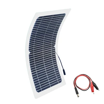 18V 10w zestaw paneli słonecznych przezroczysty półelastyczny panel solarny monokrystaliczny moduł DIY zewnętrzne złącze DC 12v ładowarka tanie i dobre opinie HAIMAITONG CN (pochodzenie) Rohs 10 WATT 440*190*2 5m solar panel 18v Monocrystalline Silicon