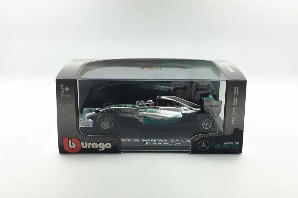 Bburago 1/32 1:32 Mercedes Benz AMG Petronas W05 Hamilton No44 F1 формула 1 гоночный автомобиль литой под давлением дисплей Модель игрушки для детей мальчиков