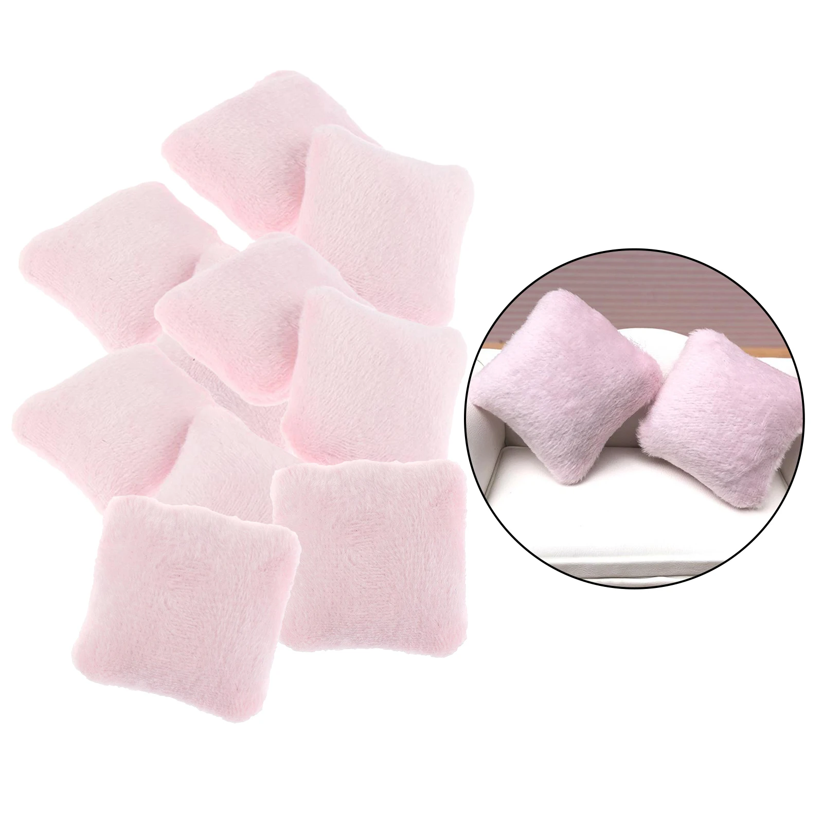 Mini Flannelette Pillow Cushions For Sofa 1/12 Dollhouse Miniature 4x4cm