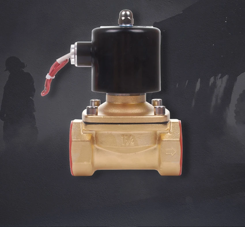Электромагнитный клапан 3/" Нормально закрытый AC220V DC 24V 2W-040-10 2-Way Латунь Электромагнитный клапан для воды, воздуха, дизельное топливо