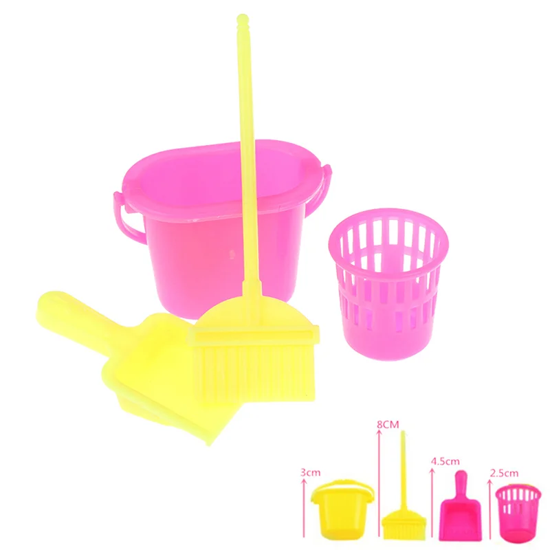 4Pcs/lot New Home Furniture Furnishing Cleaner Cleaning For Doll House Set Gift