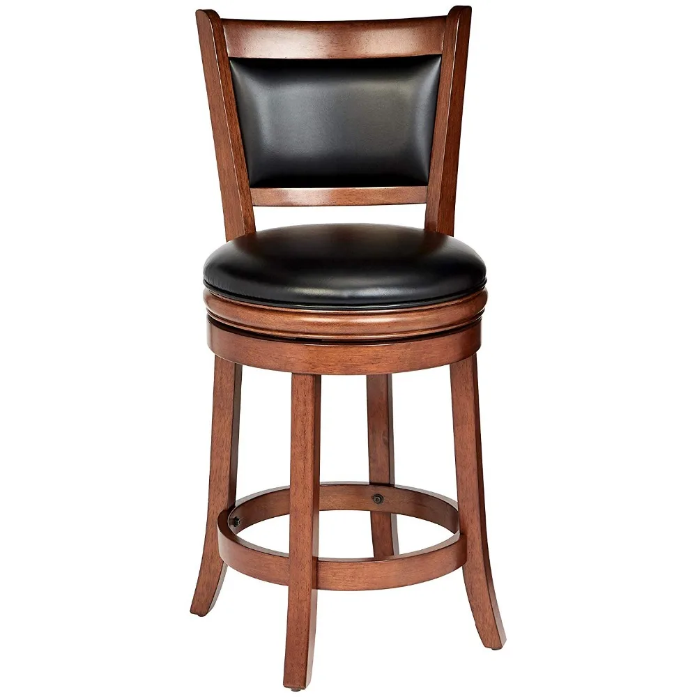 Деревянный вращающийся стул Винтаж Ретро Ремесло из искусственной кожи барный стул для дома, бара твердой древесины высокого стул высокий стул барный стул