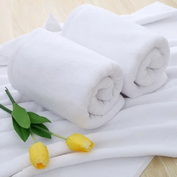 

70cm*140cm White Bath Towel Microfiber Beach Towels Ultra Light Soft Lint-free*1