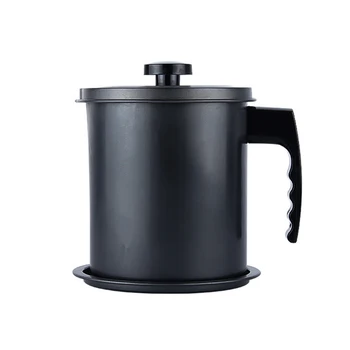 

Kitchen Outlet Bacon Grease Container with Strainer Stainless Steel Filter Oil Pot With Removable Coaster Tray