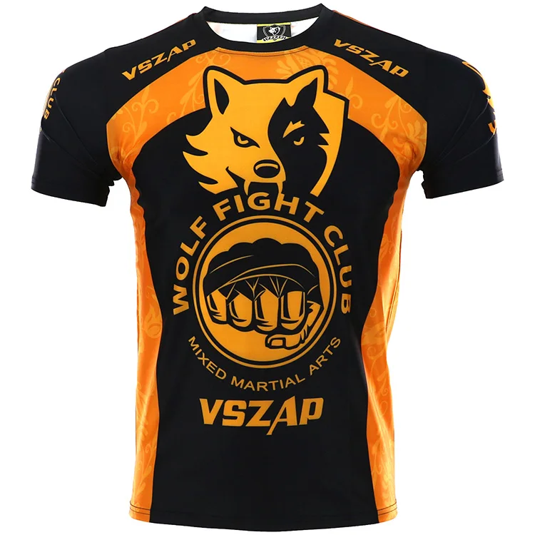 VSZAP Mma Рашгард джиу джитсу фитнес Kick футболка для занятий боксом Муай Тай ММА