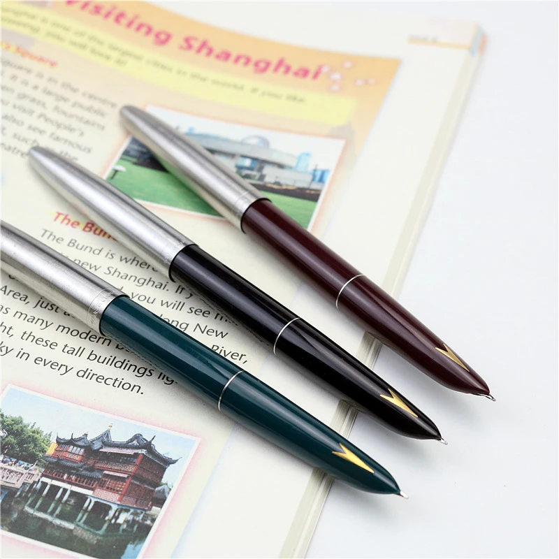 Hero 329-2 Metal Fountain Pen Smooth Fine F 0.5mm Nib Student Writing Gift Black