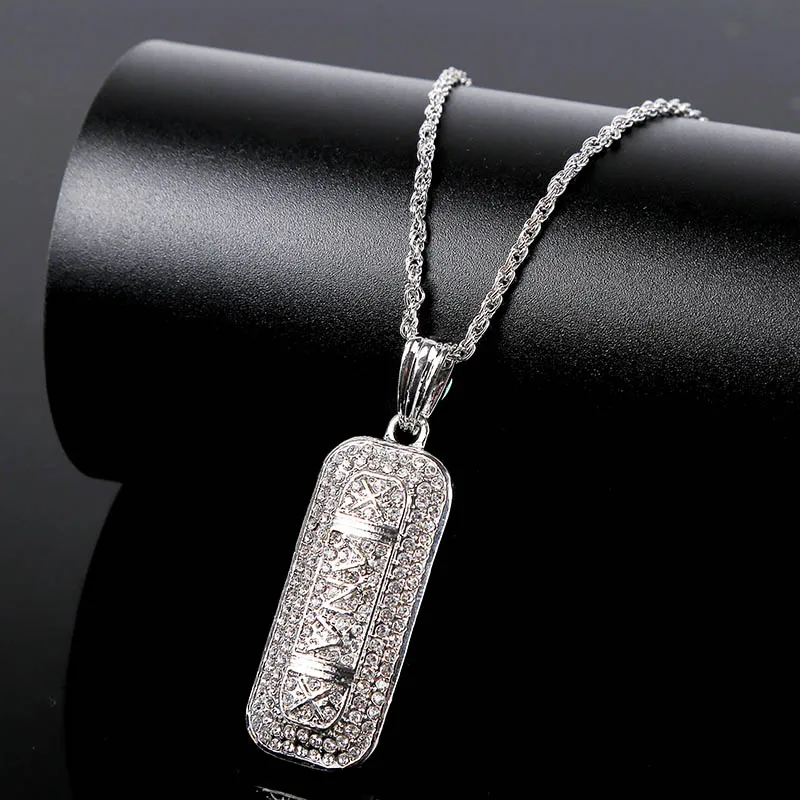 High Quality Trendy Xanax Pill Letter Pendant Necklace Women Men Hip Hop Jewelry Fashion Gold Silver Long Chain Necklaces Gifts