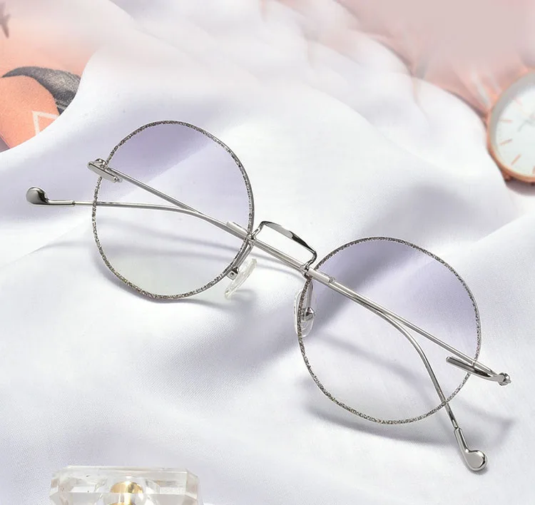 Круглые очки в оправе новые женские оптические Серебристые пудры Oculos очки Gafas Opticas Lesebrille очки