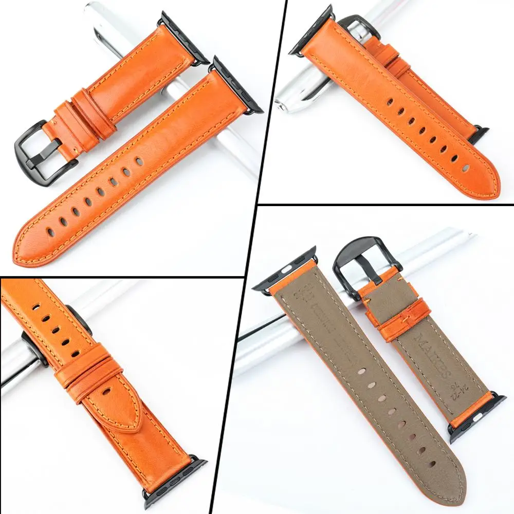 MAIKES для Apple Watch Band 44 мм 40 мм и ремешок для часов аpple 42 мм 38 мм натуральная кожа часы аксессуары iwatch ремешки для часов браслеты